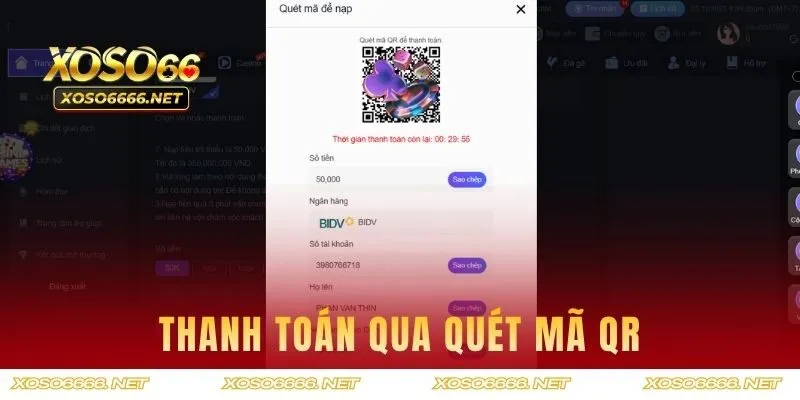 Thanh toán qua quét mã QR